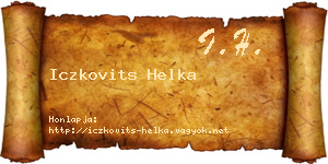 Iczkovits Helka névjegykártya